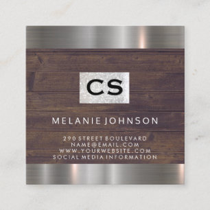 Carte De Visite Carré Salon Shears Rustique Bois Metal Trier