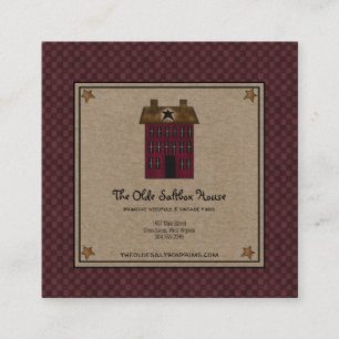 Carte De Visite Carré Saltbox House primitive Rusty Star Kraft