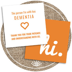 Carte De Visite Carré salut patients atteints de démence et d'alzheimer