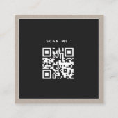 Carte De Visite Carré Sand Kraft Papier Ajouter Logo Qr Code Social Medi (Dos)