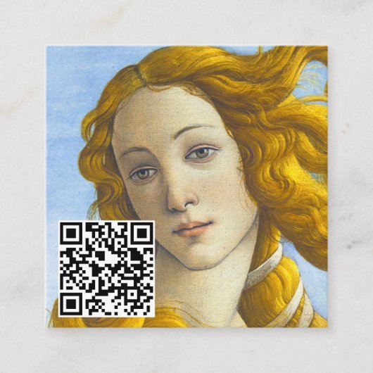 Carte De Visite Carré Sandro Botticelli - Naissance de Vénus - Code QR (Devant)