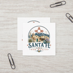 Carte De Visite Carré Santa Fe Nouveau-Mexique Architecture Adobe Sud-Ou