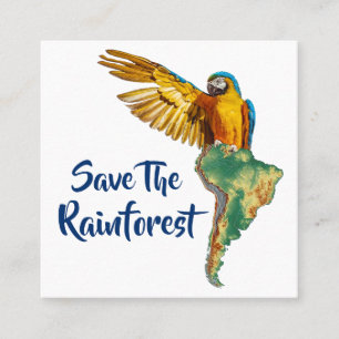 Carte De Visite Carré Sauvez La Rainforest