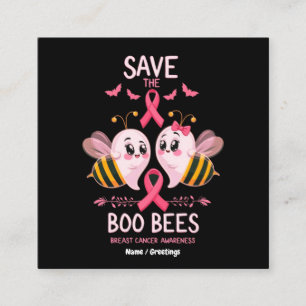 Carte De Visite Carré Sauvez les abeilles Boo Cancer du sein Femmes Hall