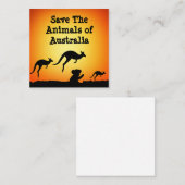 Carte De Visite Carré Sauvez les animaux d'Australie (Devant / Derrière)