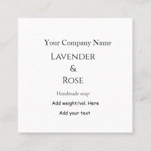 Carte De Visite Carré savon artisanal à la rose de lavande ajouter le po