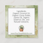 Carte De Visite Carré Savon Herbal à l'Aquarelle Verte / Suspendre pour  (Dos)