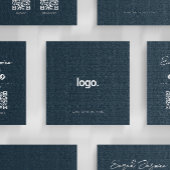 Carte De Visite Carré Scanneur moderne d'Influenceur bleu marine