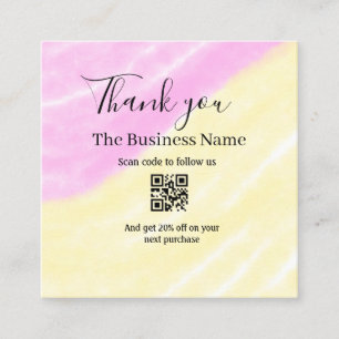Carte De Visite Carré Scannez le QR pour nous suivre code de réduction m