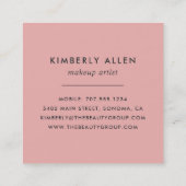 Carte De Visite Carré Scellé avec un baiser | Artiste de maquillage (Dos)