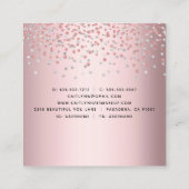 Carte De Visite Carré Scénario d'artiste maquillage rose moderne (Dos)