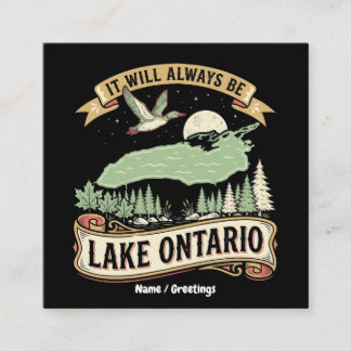 Carte De Visite Carré Scène de la nature rétro vintage du lac Ontario