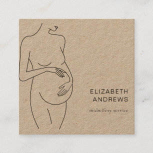 Carte De Visite Carré Schwangere, schlicht-moderne Visitenkarte