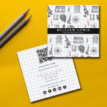 Carte De Visite Carré Science Chimie Scientifique QR Code Social Media<br><div class="desc">Un motif de chimie à thème scientifique idéal pour toute personne qui aime la science, la chimie, la biologie, etc. Conception parfaite pour les étudiants en sciences, biologistes scientifiques, enseignants, tuteurs, etc. Une façon simple et professionnelle de présenter votre entreprise. Personnalisez vos détails, code QR pour créer votre propre carte...</div>