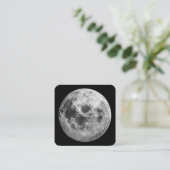 Carte De Visite Carré Science de l'astronomie spatiale de la Pleine lune (Debout devant)