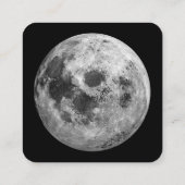 Carte De Visite Carré Science de l'astronomie spatiale de la Pleine lune (Dos)