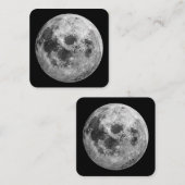 Carte De Visite Carré Science de l'astronomie spatiale de la Pleine lune (Devant / Derrière)