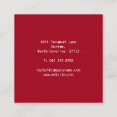 Carte De Visite Carré Science Médicale ADN rouge (Dos)