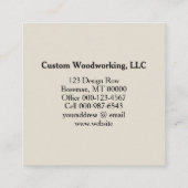 Carte De Visite Carré Sciure à sciure circulaire verte rustique (Dos)