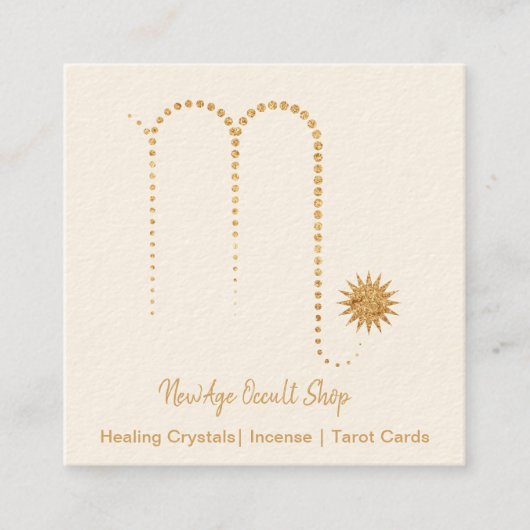 Carte de visite Carré Scorpio Gold Sparkle (Devant)