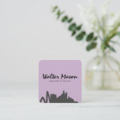 Carte De Visite Carré Scribble violet expressif (Debout devant)