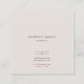 Carte De Visite Carré Script à main élégant professionnel Modèle simple (Dos)