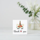 Carte De Visite Carré Script artisanal de Noël merci pour votre commande (Debout devant)