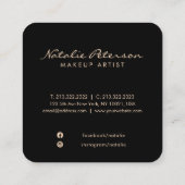 Carte De Visite Carré script botanique en or de luxe photo (Dos)