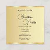Carte De Visite Carré Script Calligraphié Faux Gold Modèle Moderne (Dos)
