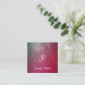 Carte De Visite Carré Script Calligraphié Parties scintillant moderne gl (Debout devant)