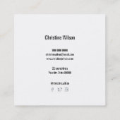 Carte De Visite Carré script cheveux sur couleurs pastel (Dos)