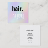 Carte De Visite Carré script cheveux sur couleurs pastel (Devant / Derrière)