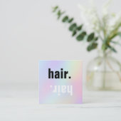 Carte De Visite Carré script cheveux sur couleurs pastel (Debout devant)