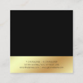 Carte De Visite Carré Script créatif Black Gold tendance (Dos)