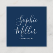 Carte De Visite Carré Script de calligraphie des couleurs modifiables Mé (Devant)