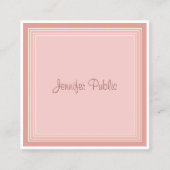 Carte De Visite Carré Script de calligraphie professionnelle moderne ros (Devant)