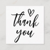 Carte De Visite Carré Script de remerciement rustique (Devant)