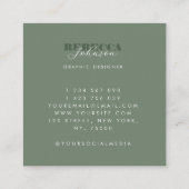 Carte De Visite Carré Script de typographie en gras Logo personnalisé mi (Dos)