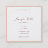 Carte De Visite Carré Script main moderne élégant Modèle Pearl Finition (Dos)