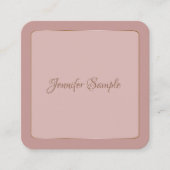 Carte De Visite Carré Script manuscrit moderne élégant Luxe arrondi (Devant)