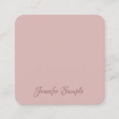 Carte De Visite Carré Script manuscrit moderne Elite Luxueux Rond (Devant)