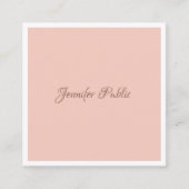 Carte De Visite Carré Script manuscrit Moderne Modèle simple Élégant (Devant)