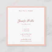 Carte De Visite Carré Script manuscrit Moderne Modèle simple Élégant (Dos)