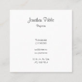 Carte De Visite Carré Script manuscrit moderne Nom Modèle tendance (Dos)