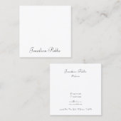 Carte De Visite Carré Script manuscrit personnalisé Élégant Modèle simpl (Devant / Derrière)