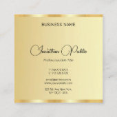 Carte De Visite Carré Script manuscrit personnalisé Faux Gold Modèle (Dos)