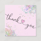 Carte De Visite Carré script moderne holographie merci pour votre comman (Devant)