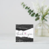 Carte De Visite Carré script moderne holographie merci pour votre comman (Debout devant)