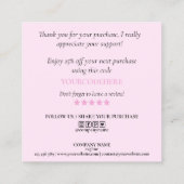 Carte De Visite Carré script moderne holographie merci pour votre comman (Dos)