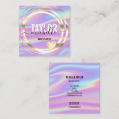 Carte De Visite Carré script moderne holographique parties scintillant c (Devant / Derrière)